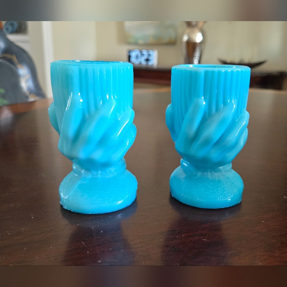 2 Vintage Egg Cups "Beggars Hand"